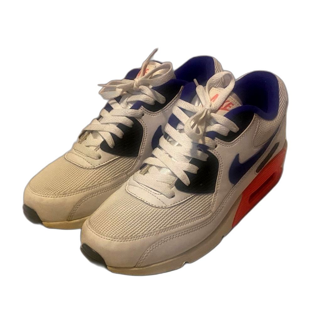 Nike Air Max 90 Essential White Ultramarine Red  Sneakers 537384-136 Men’s 10